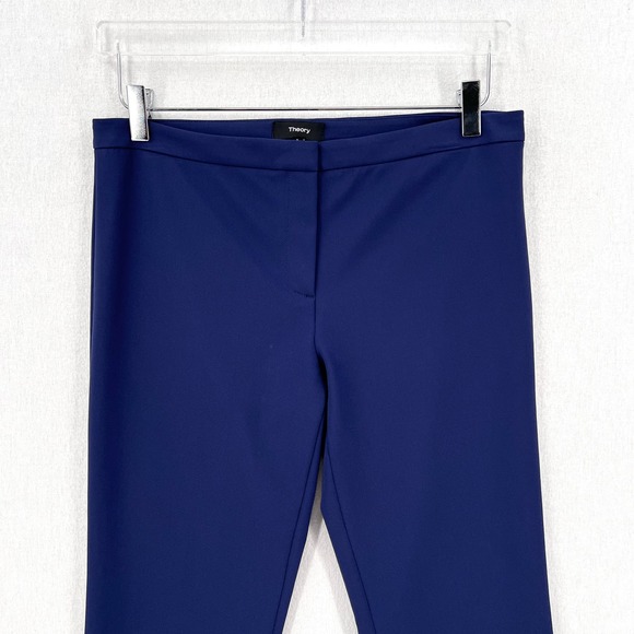 THEORY Classic Skinny Pants Womens 6 Blue Mid Rise Perform Tech Midrise Slim - Picture 3 of 13